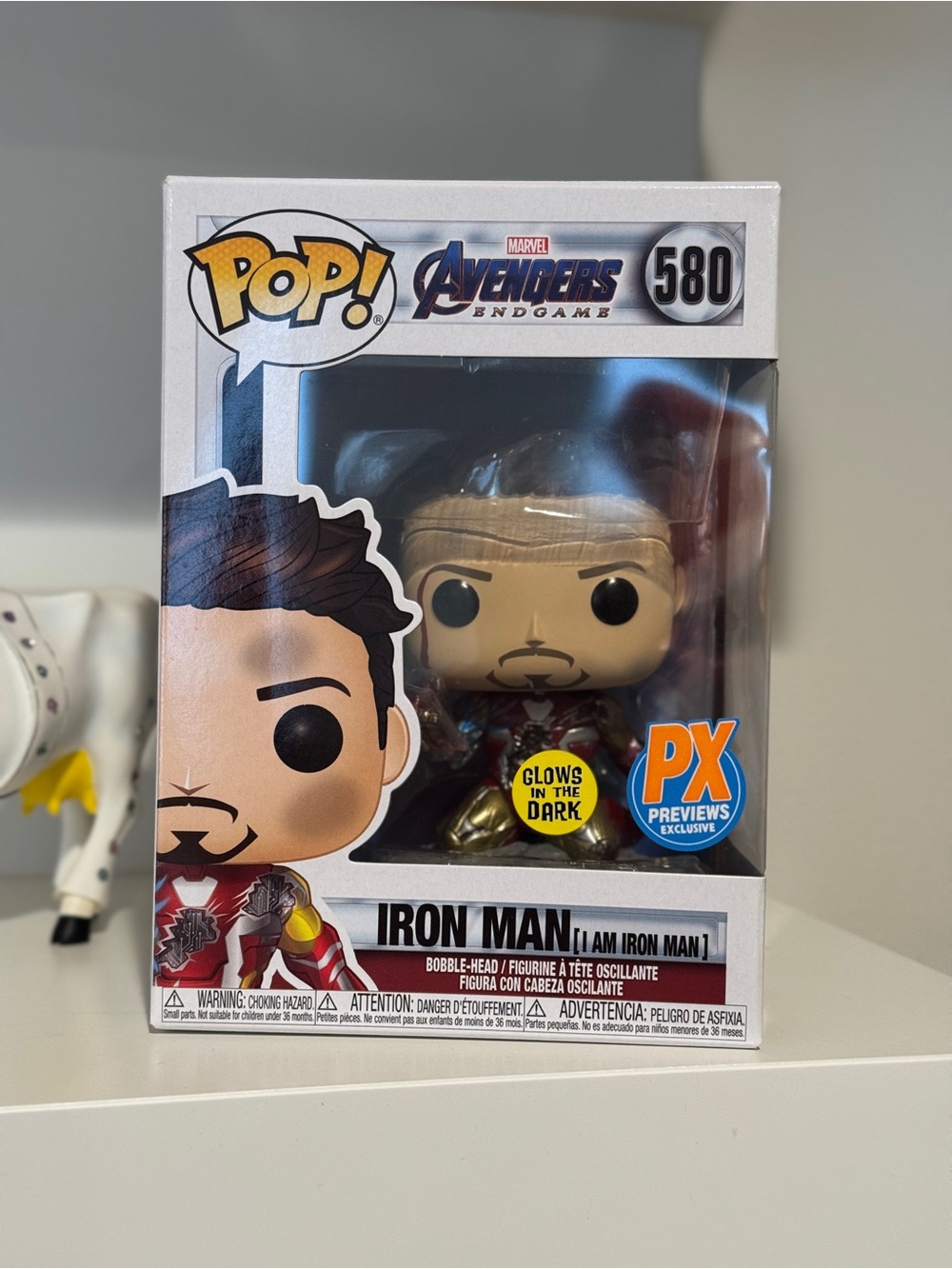 Funko Pop! Iron Man Avengers Endgame. Glows in the dark. New in box.